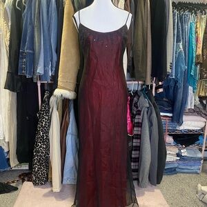 Laundry By Shelli Segal Black and Deep Red Maxi Dress